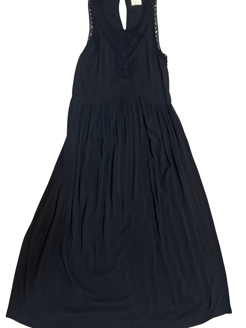 Anthropologie Black Maxi Dress with Crochet Detail